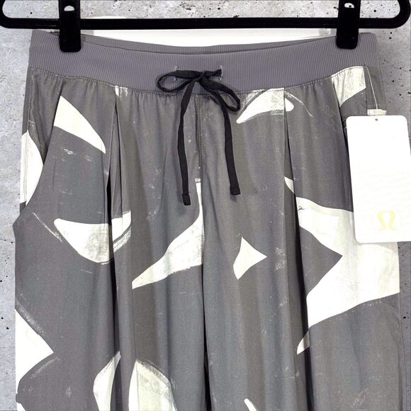 Lululemon City Jogger Pants Back Spin Stroke White Slate Gray Yoga Womens Size 6 - Picture 5 of 10